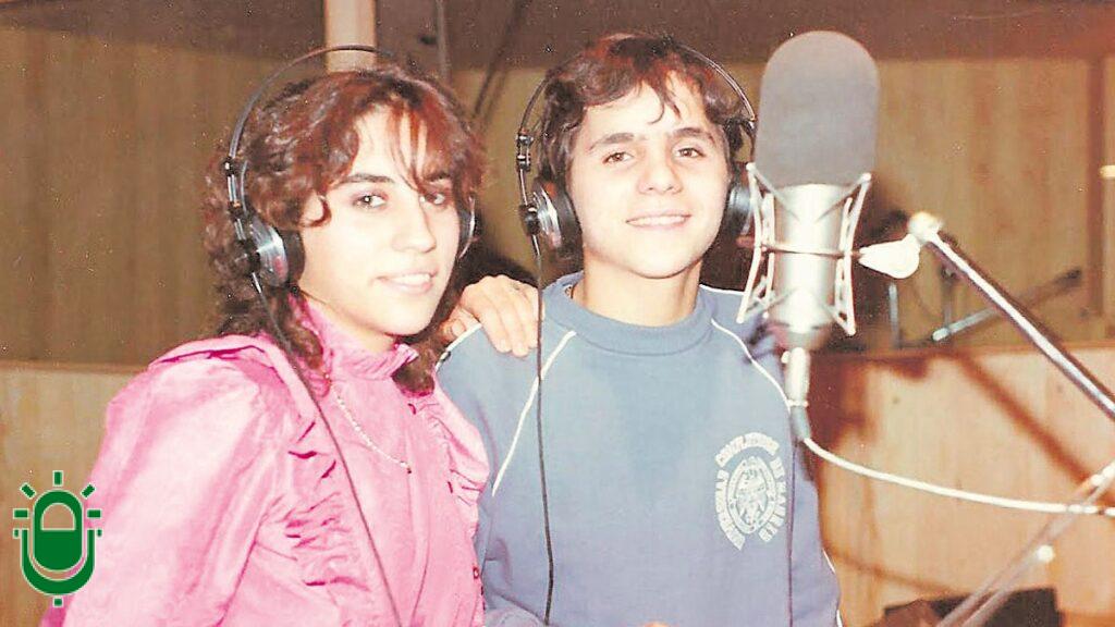 Tito y Tita en una grabación. Años 80s