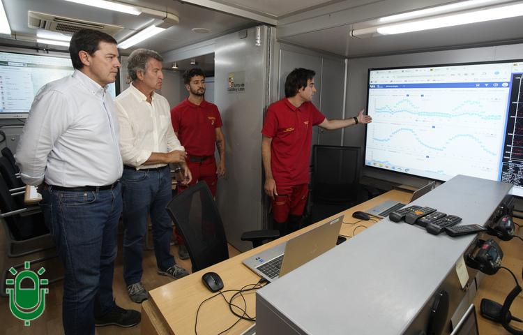 Incendio Forestal Salientes. 15 agosto 2025. Mañueco y Feijoo visitan Puesto de Mando Avanzado