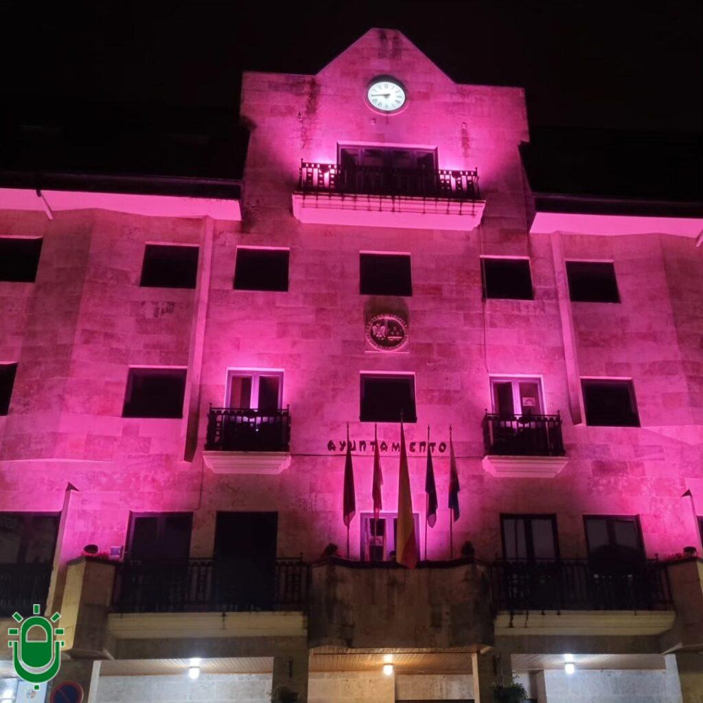 Ayuntamiento de Bembibre. Rosa. Día del cáncer de mama