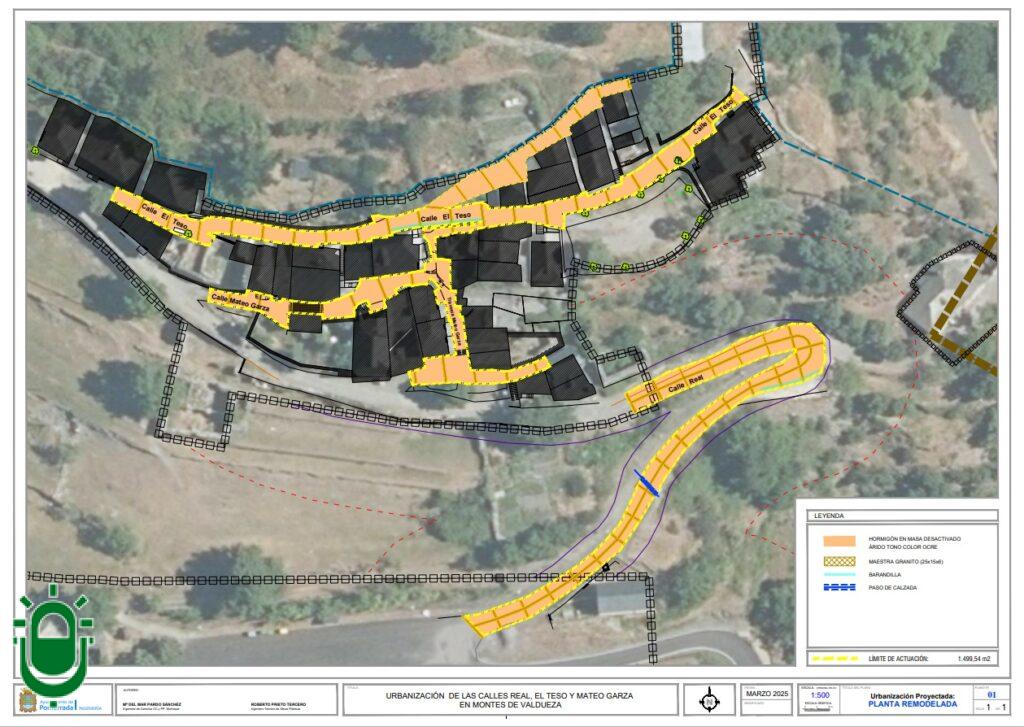 Plano Urbanización Calles Montes de Valdueza. 30 junio 2025