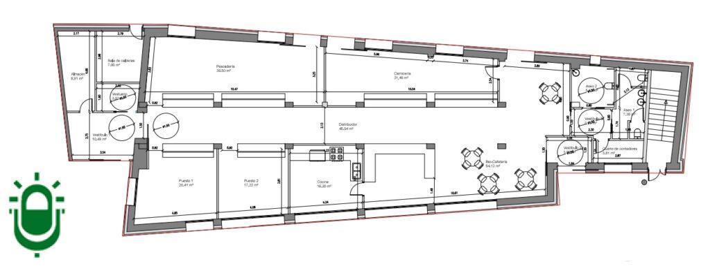 Plano nuevo Mercado Fabero. Remodelación. Enero 2026