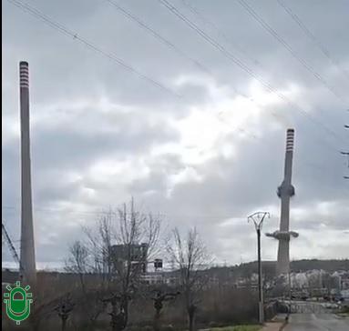 demolición chimeneas Compostilla. 12 febrero 2026