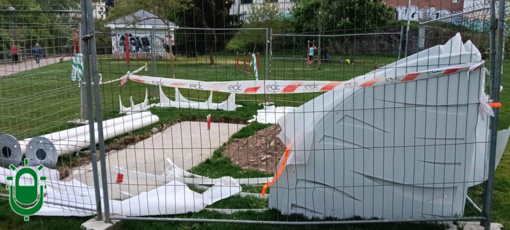 Obras sombra Parque Concordia. 9 abril 2026