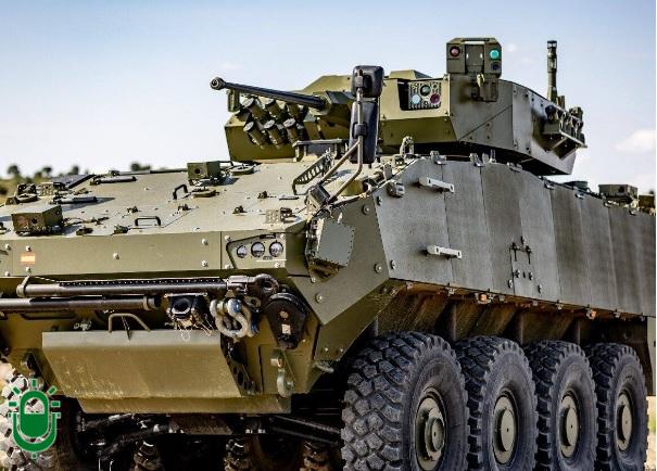 Tanque. Vehículo blindado VCR8x8 Dragón. Tess Defence. Indra. 27 mayo 2026