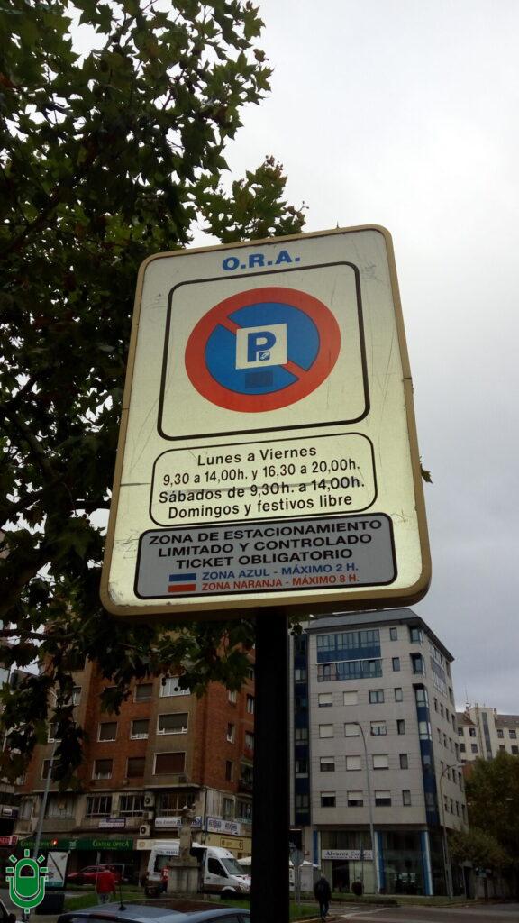 Cartel Zona Azul de Ponferrada