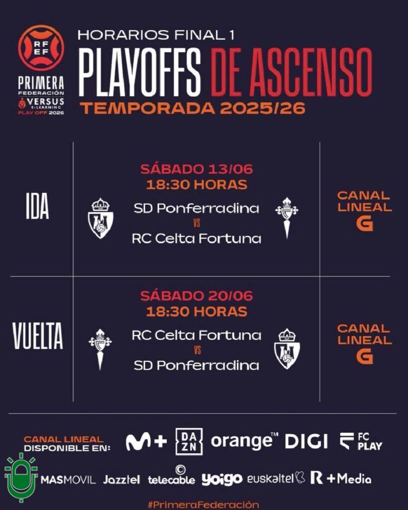 La Ponferradina jugará contra el Celta Fortuna, en la final por el ascenso a Segunda División