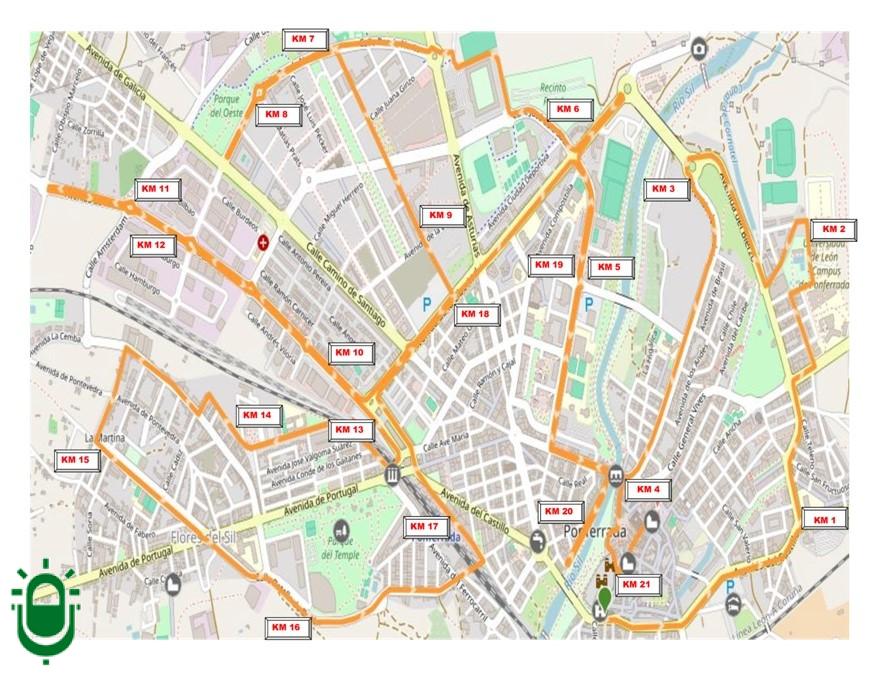 Cortes de tráfico, esta noche, en Ponferrada por la media maratón 21 Lunas y Media