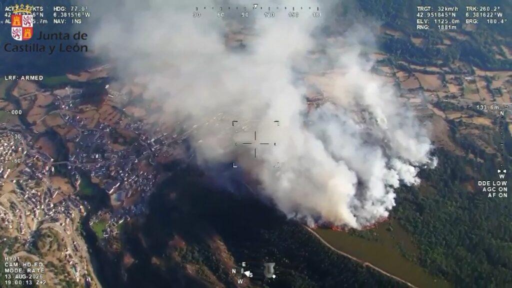 Estabilizado el incendio forestal de Caboalles de Abajo. Se rebaja a IGR-0 y se confirma que fue provocado