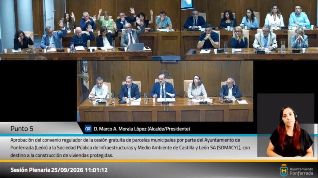 pleno ponferrada. 25sep 2026. PSOE vota contra viviendas