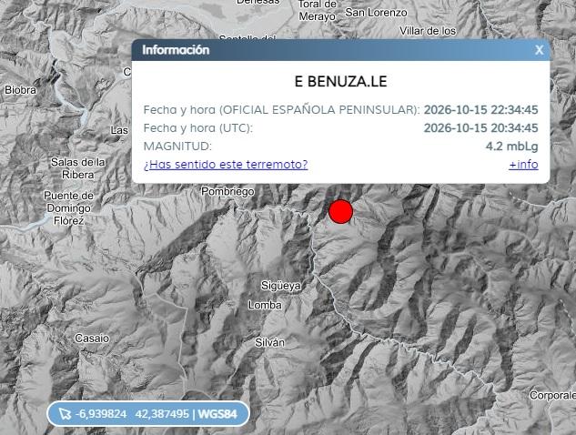 Terremoto Benuza. 15 octubre 2026